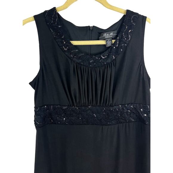 R&M Richards Black Dress Jacket 2-piece Set 8 Sequins Mother Of Bride Lace NWT - Picture 8 of 12